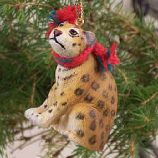 JAGUAR with Scarf Tiny One Miniature Christmas ORNAMENT