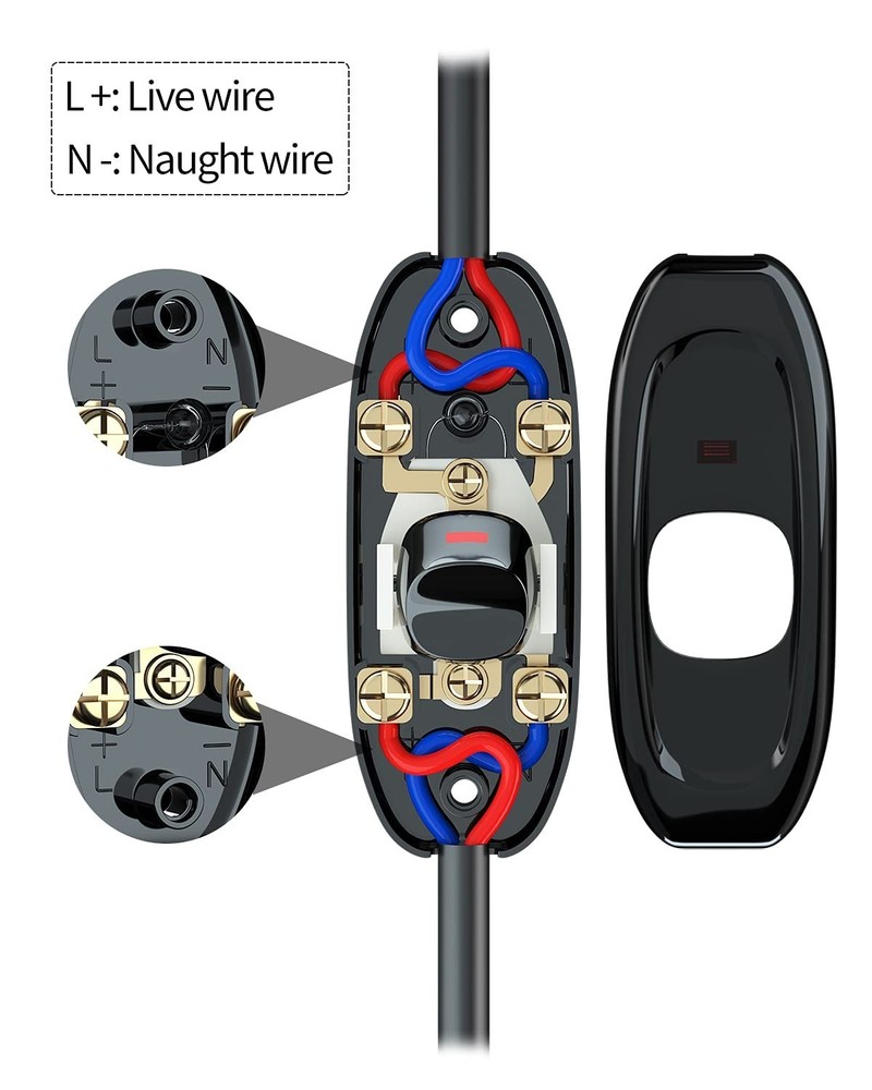 Durable Black Push Button Switch - 2 Pack for Convenient Appliance Control