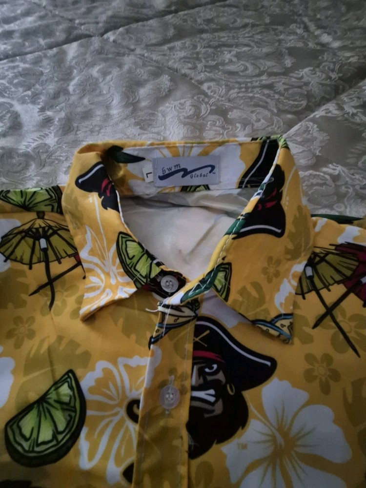 BRADENTON MARAUDERS TROPICAL SHIRT, SIZE LARGE