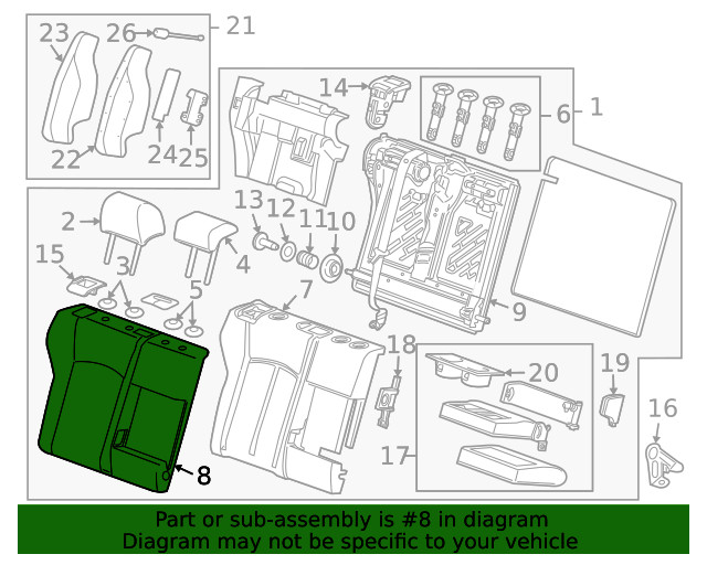 Genuine GM Seat Back Cover 95228902
