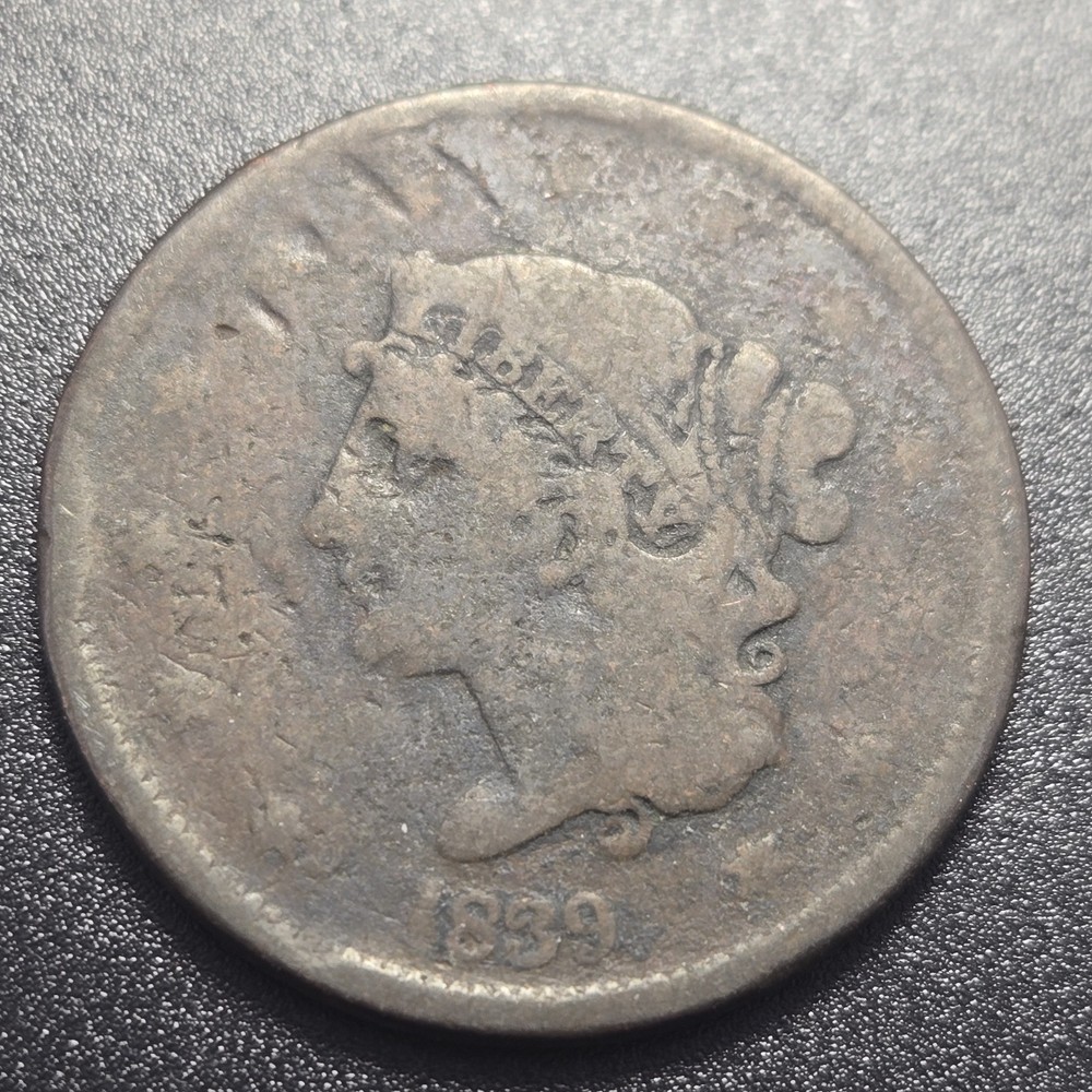 1839  classic head Large Cent, coin (A3)