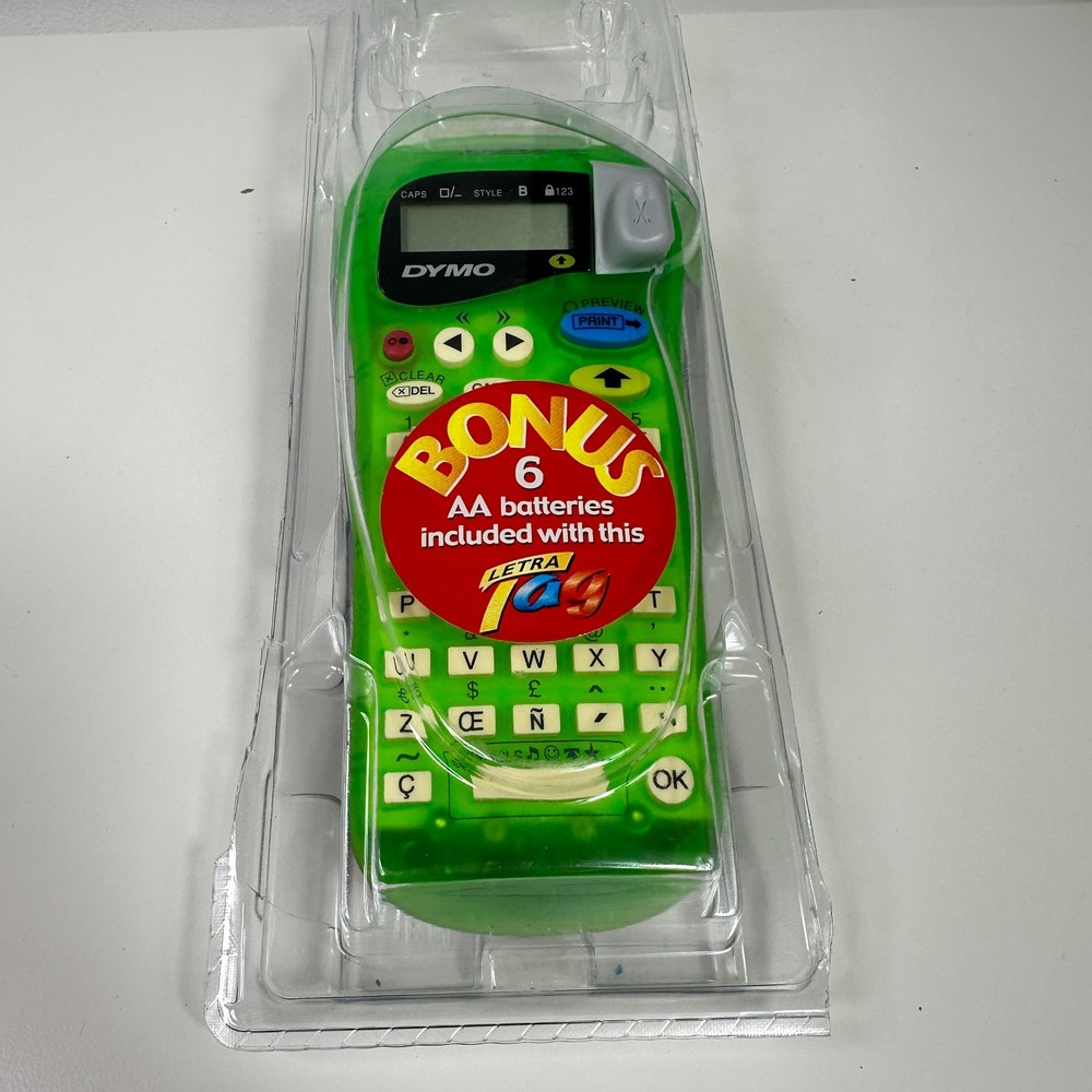 Dymo Letra Tag 2000 Handheld Label Maker Bright Green