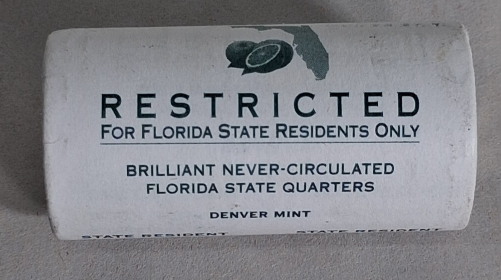 2004 FLORIDA STATE QUARTER , STATE RESIDENTS ONLY ROLL, DENVER MINT