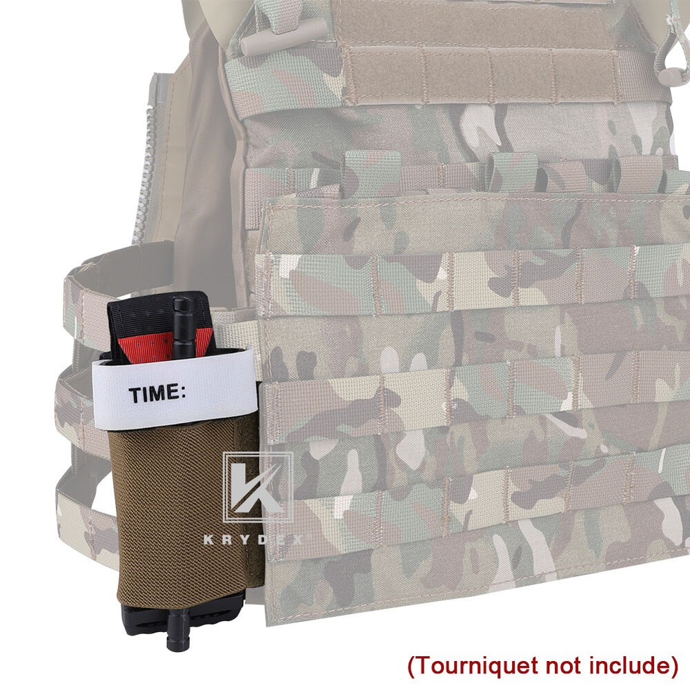KRYDEX Elastic Tourniqu Holder Fastener Panel Case with Hook & Loop Coyote Brown