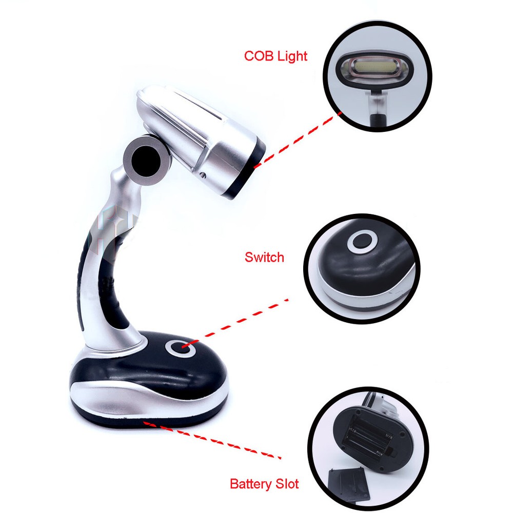 2025 12 LED Battery Powered Light Desk Table Lamp for Study Reading Portable