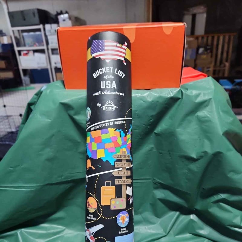USA Adventure Scratch Off Map Poster Tube