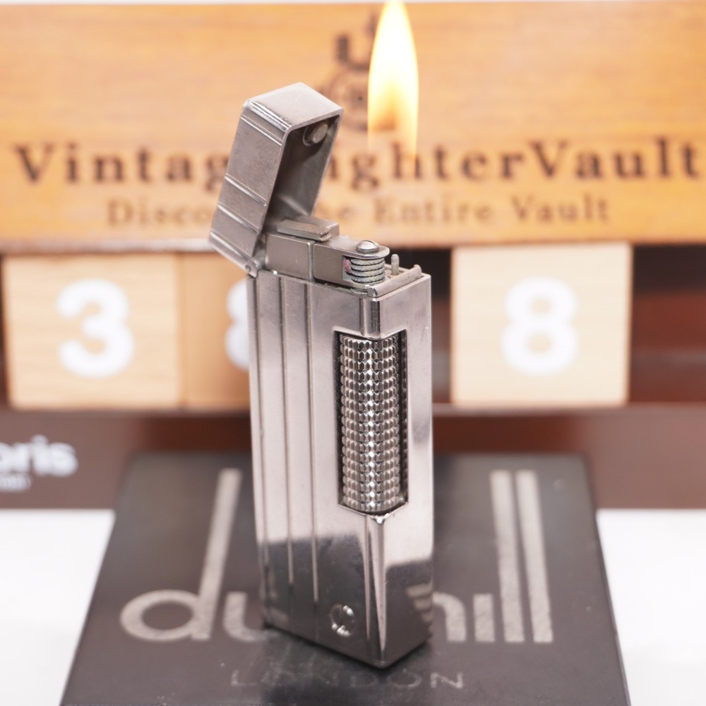 Dunhill Lighter Palladium 4 LINE Pattern _Ultrasonically Cleaned_Working