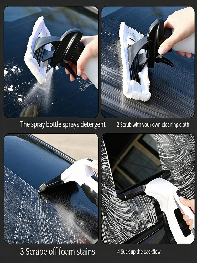 Cordless Window Cleaner Vacuum Squeegee Glass Wiper Multisurface Adjustable