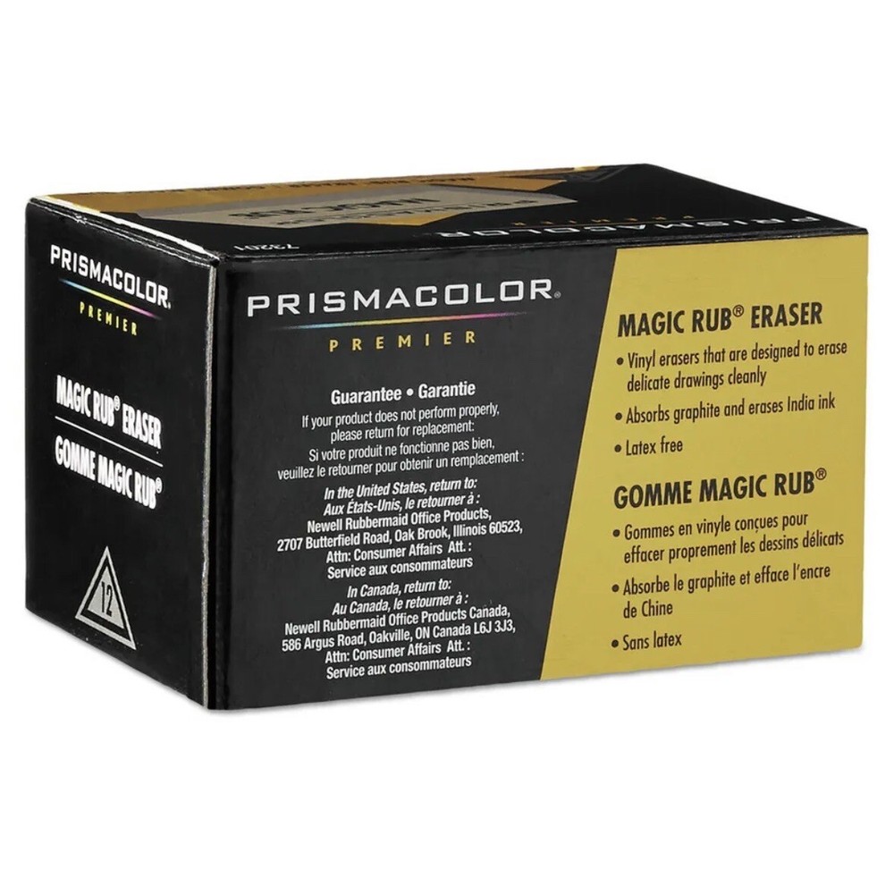 Prismacolor Magic Rub Eraser, Rectangular Block, Medium, Off White, Dozen New
