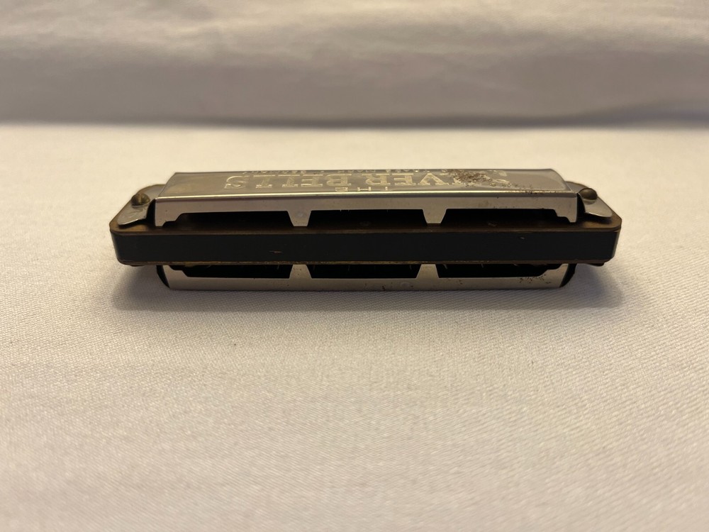 Vintage Made In Germany 4”x1” The Silver Bells Harmonica Ex.Work Condition