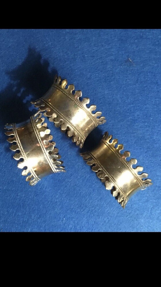 Napkin Rings X 3 Silver Plate