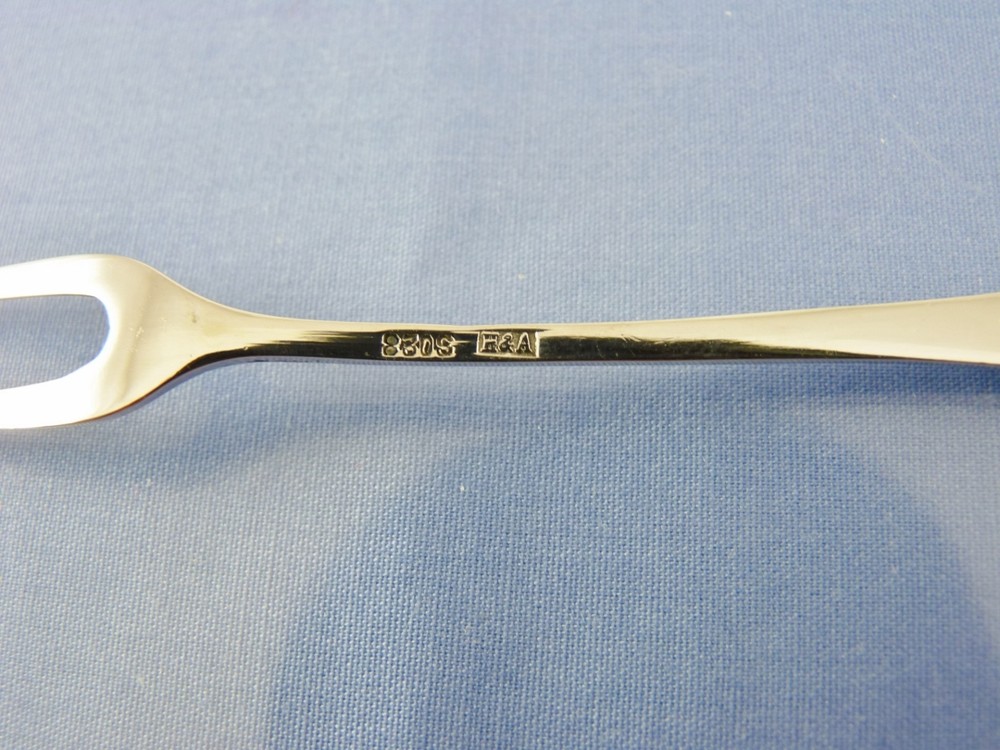 unknown HORS D'OEUVRE FORK .830 SILVER BY NORWAY MAKER H&A