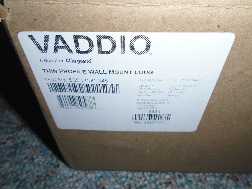 Vaddio 535-2000-245 Thin Profile Wall Mount Long