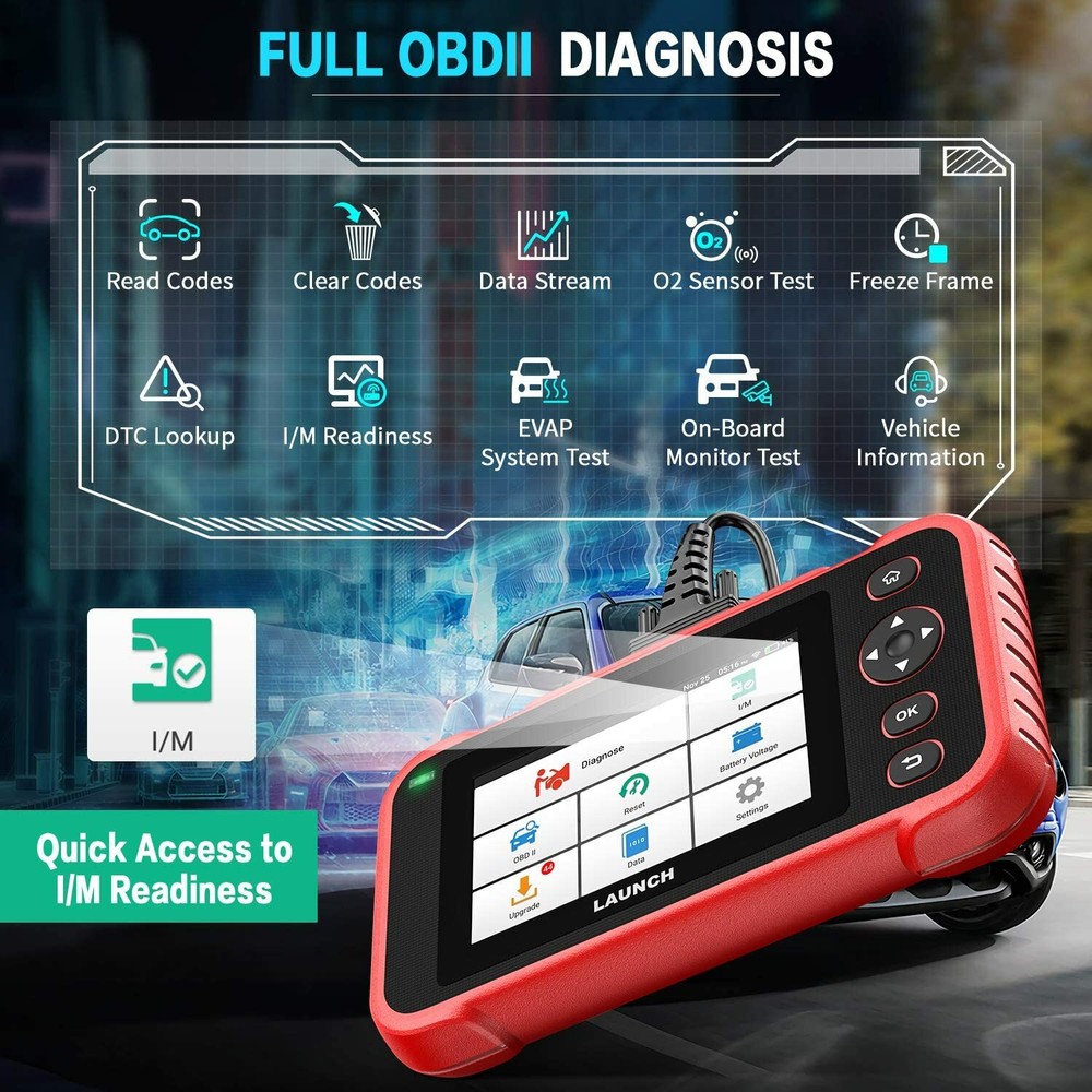 Automotive Code Reader OBD2 Scanner ABS SRS Engine Transmission Diagnostic Tool