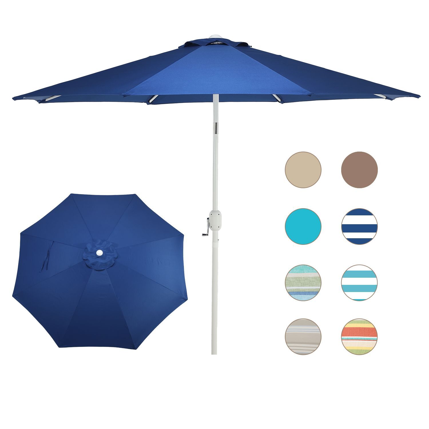 Aoodor 9FT Outdoor Patio Market Umbrella UV Protection Waterproof w/Button Tilt