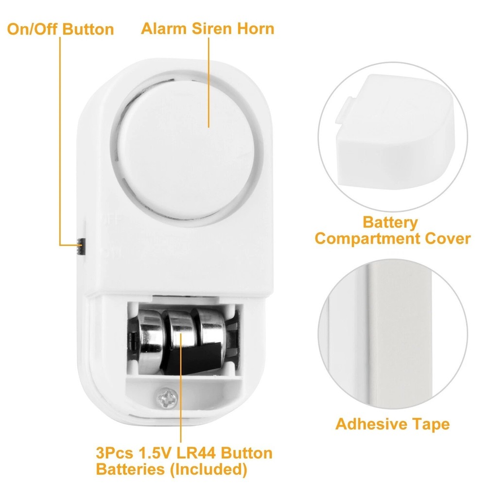 WIRELESS DOOR WINDOW SECURITY ALARM - Quick Set-up !!