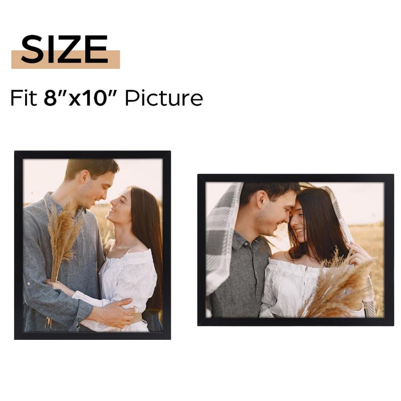 Gift 8x10 Picture Frame Black Thin Photo Frame for Wall Tabletop Display Single