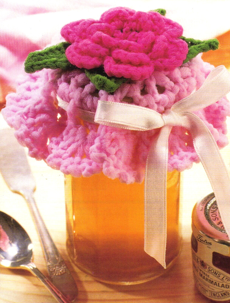 PRETTY Floral Jar Topper/Decor/CROCHET PATTERN INSTRUCTIONS ONLY