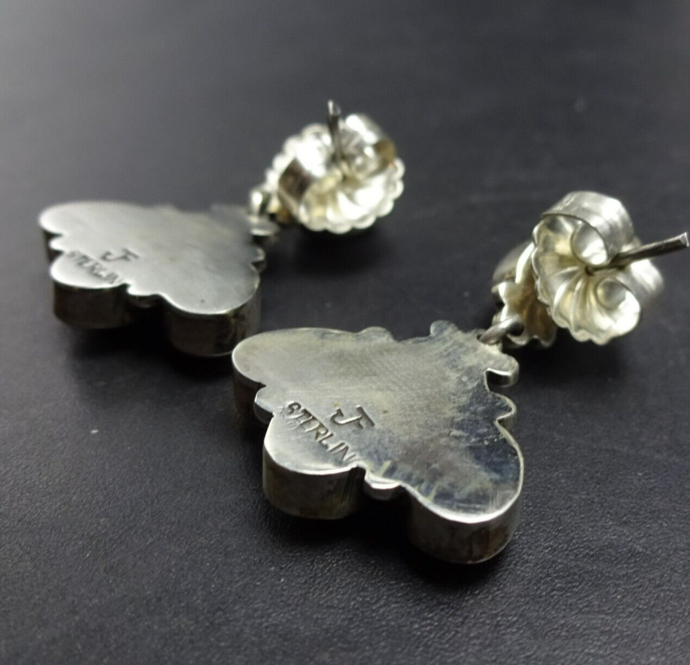 FEDERICO JIMENEZ Sterling Silver ORANGE SPINY OYSTER SHELL Cluster EARRINGS