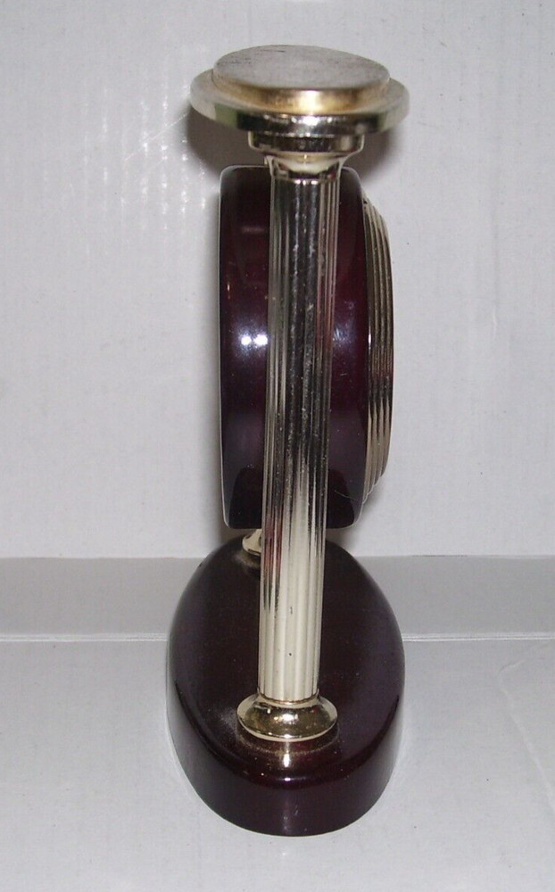 DESK CLOCK with Pillars Gold Tone