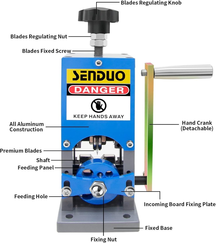 Reliable Wire Stripping Machine for Multiple Wire Types - Hand Crank & Drill
