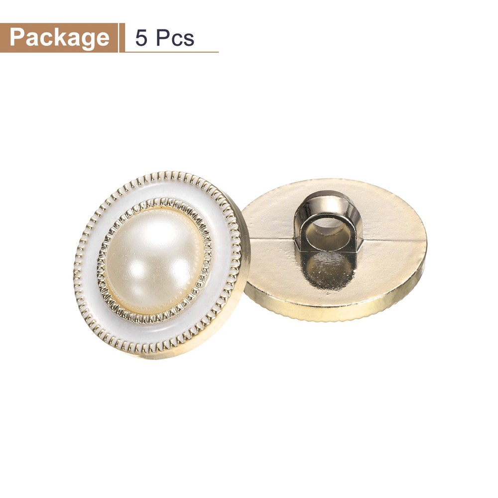 5pcs Gold Pearl Button 25mm 0.61" Thick Sewing Button Style D