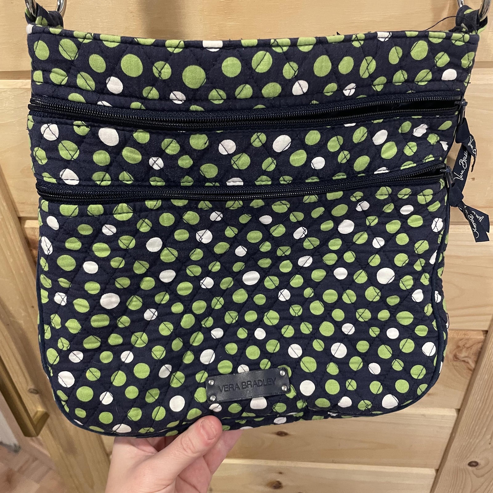 Vera Bradley Lucky Dot Quilted Triple Zip Hipster Crossbody