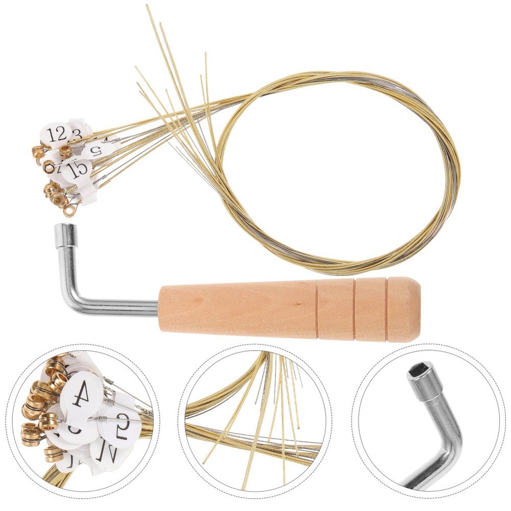 1Set Harp String Metal Replacement Strings With Tuning Wrench For Lyre