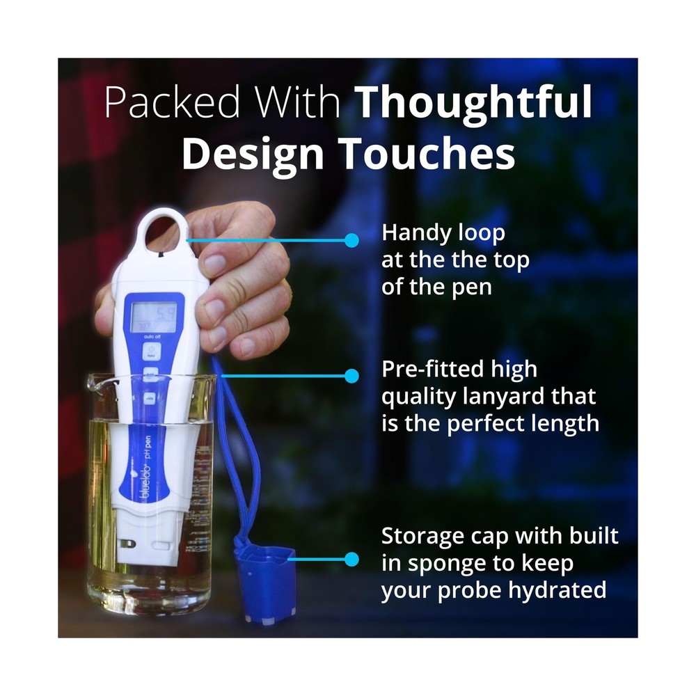 bluelab pH Pen - ± 0.1 pH Accurate, Durable Double Junction Probe, Waterpro