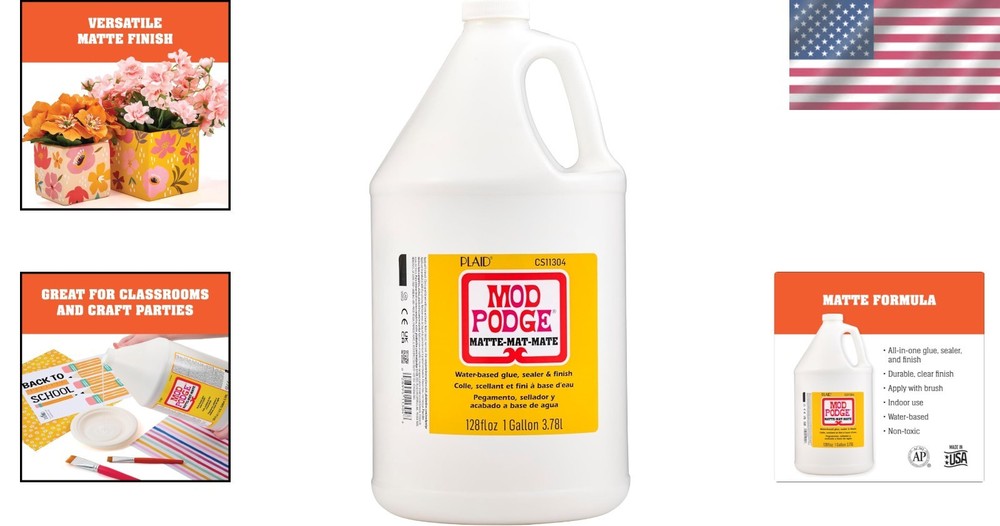 Versatile Matte Sealer & Glue, 128 oz - Quick-Drying Formula