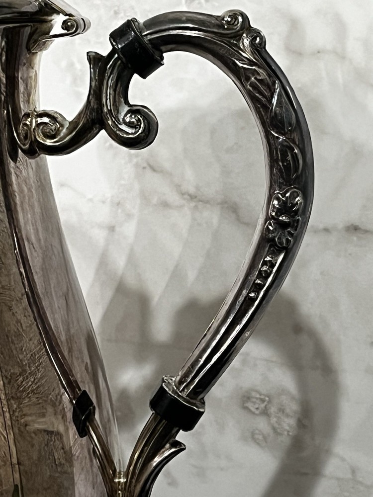 Sheridan Silver Co. E.P.S Silver Plated Coffee/ Tea Pot Ornate Design 10”x 9”