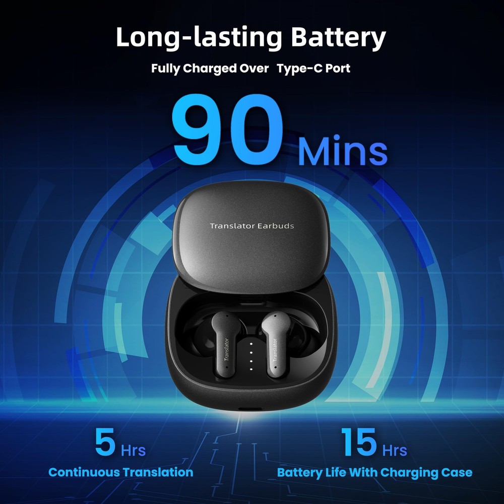 Offline AI Translator Earbuds M3 Language Translator Device Translation Earbu...