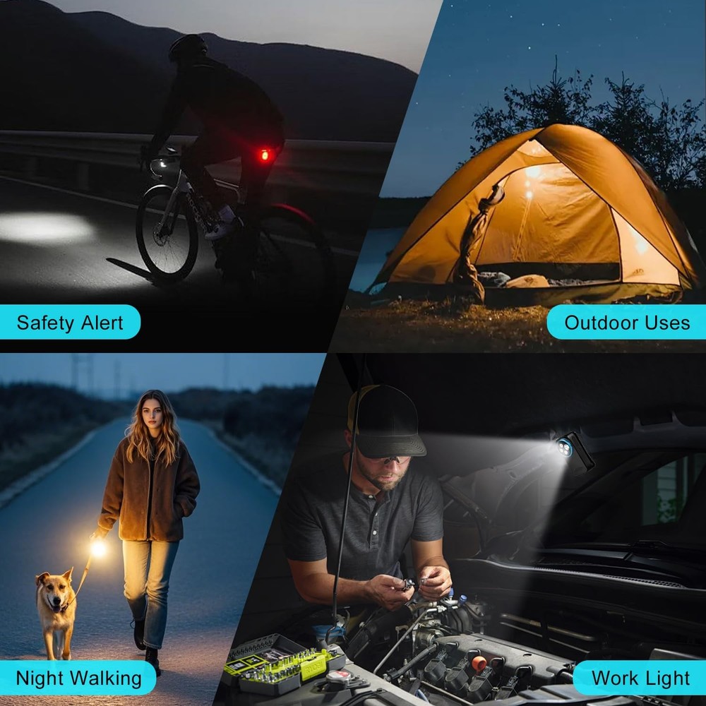 EDC Flashlight Clip-on Light, 600 Lumens Rechargeable Flashlight, Mini Pocket...