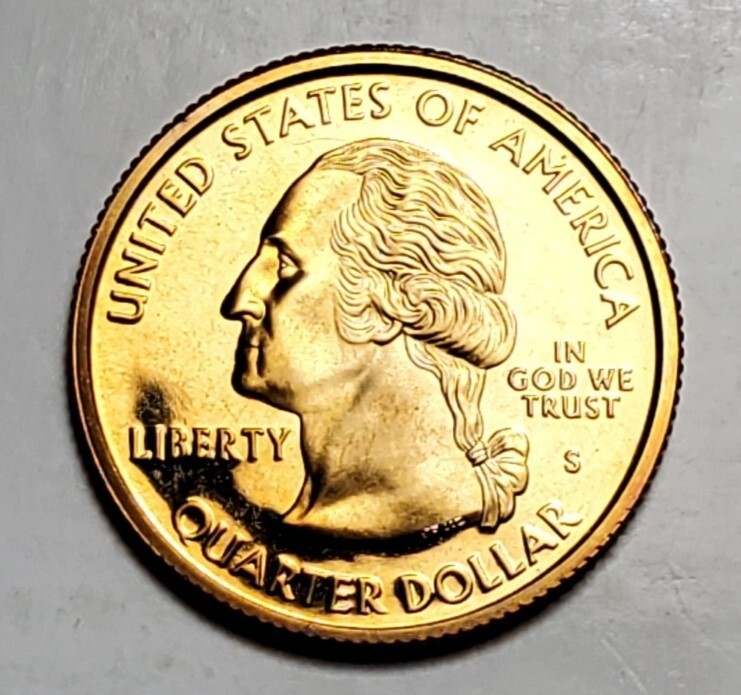 TONED 2003 S ARKANSAS STATE QUARTER CLAD PROOF UNC #C5252