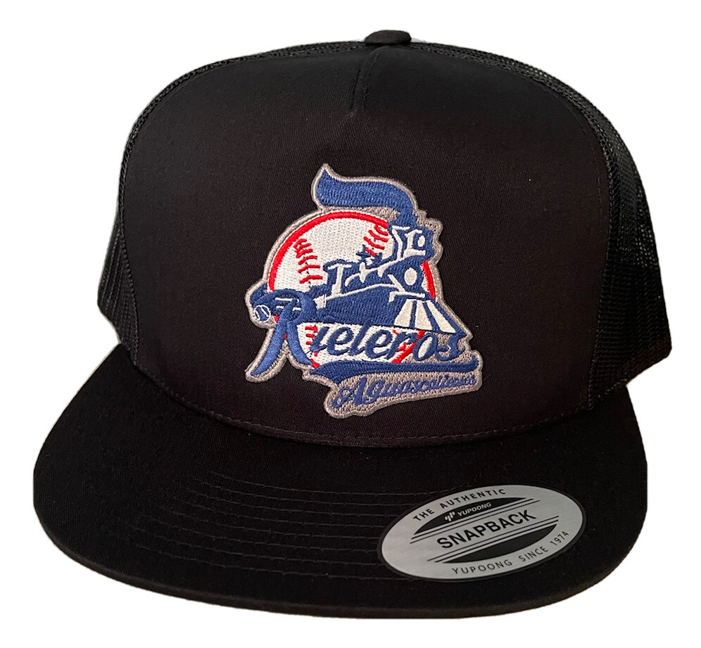 RIELEROS DE AGUASCALIENTES HAT BLACK MESH TRUCKER   SNAP BACK  ADJUSTABLE  NEW