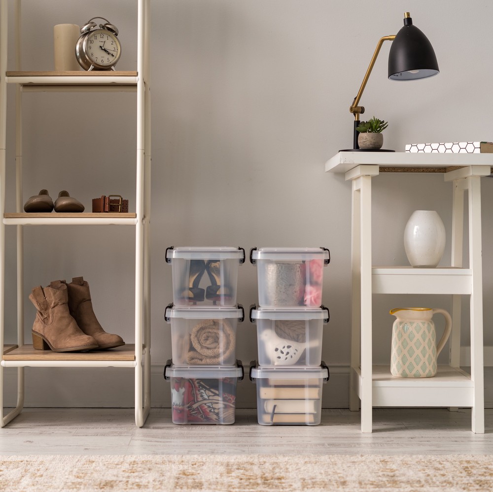 6.5 Quart WeatherPro™ Storage Container Box Bin with Seal Latching Lid,Clear
