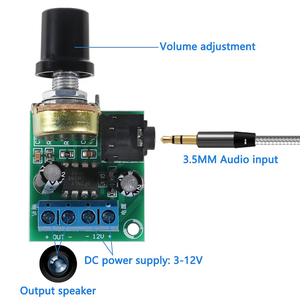 6pcs LM386 Audio Amplifier Module 10W Mini Mono Power Amplifier Module DC 3-1...