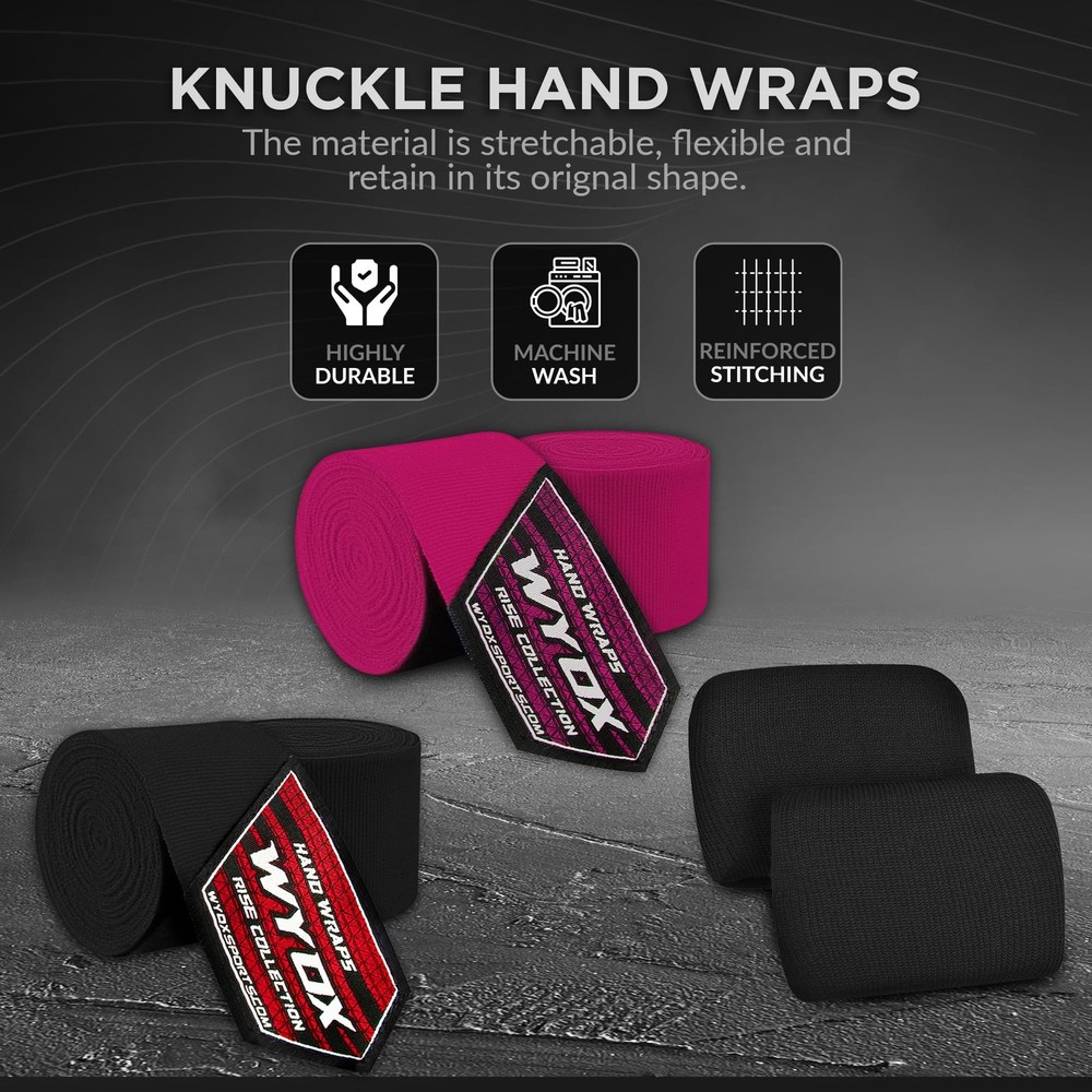 Boxing Hand Wraps Inner Gloves, Elasticated Thumb Loop Bandages Mexican Style...
