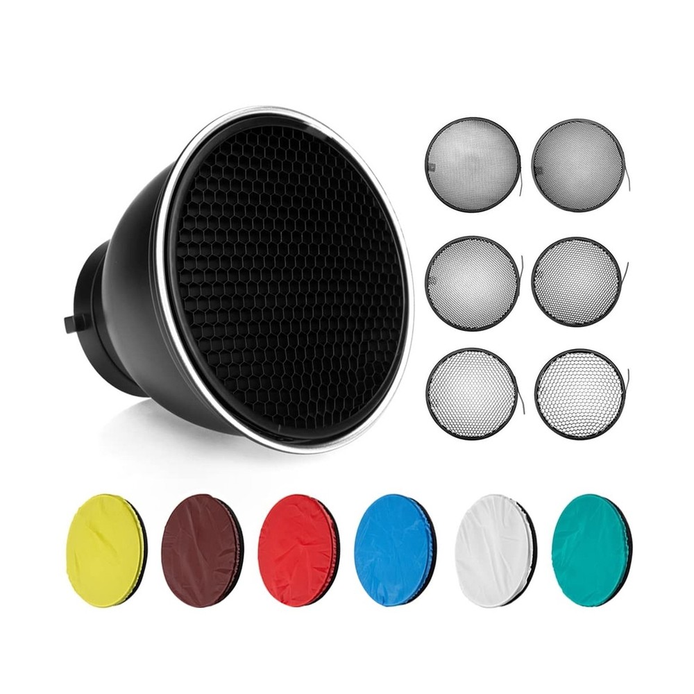 SOONPHO Standard Reflector 7"/ 18cm Lamp Shade Dish Diffuser with 10°/20°/30°...