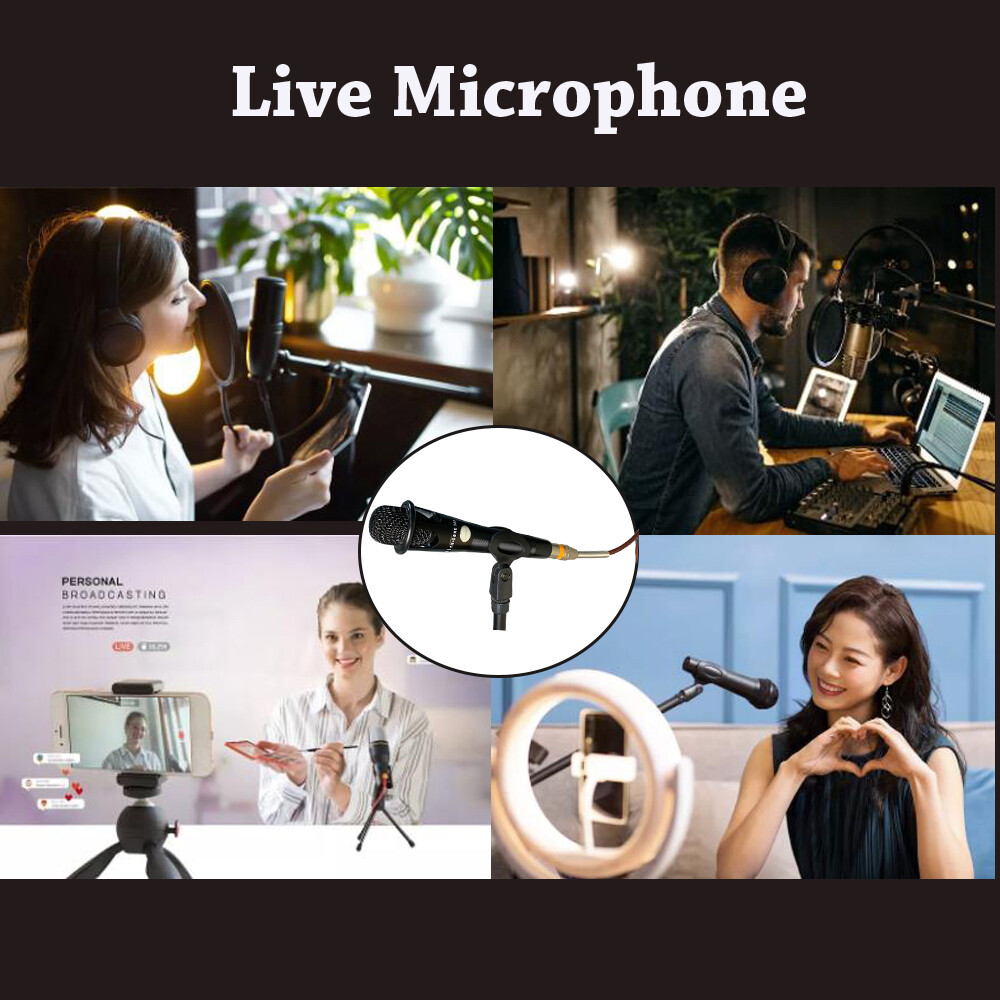 Cardioid Microphone Elecrect Condense Complete Mic For Recording Live Chatting
