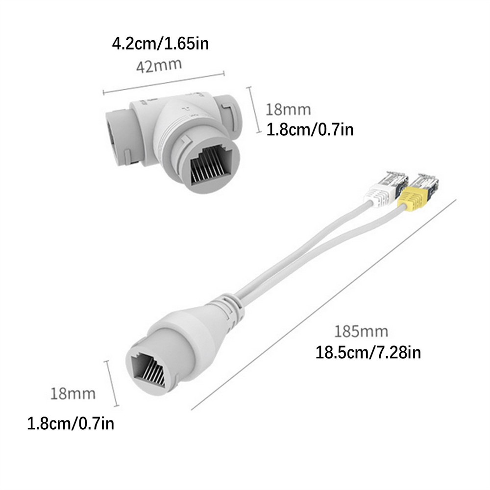 POE Splitter 2-in-1 Network Cabling Three-way RJ45 Converter For Security Camera