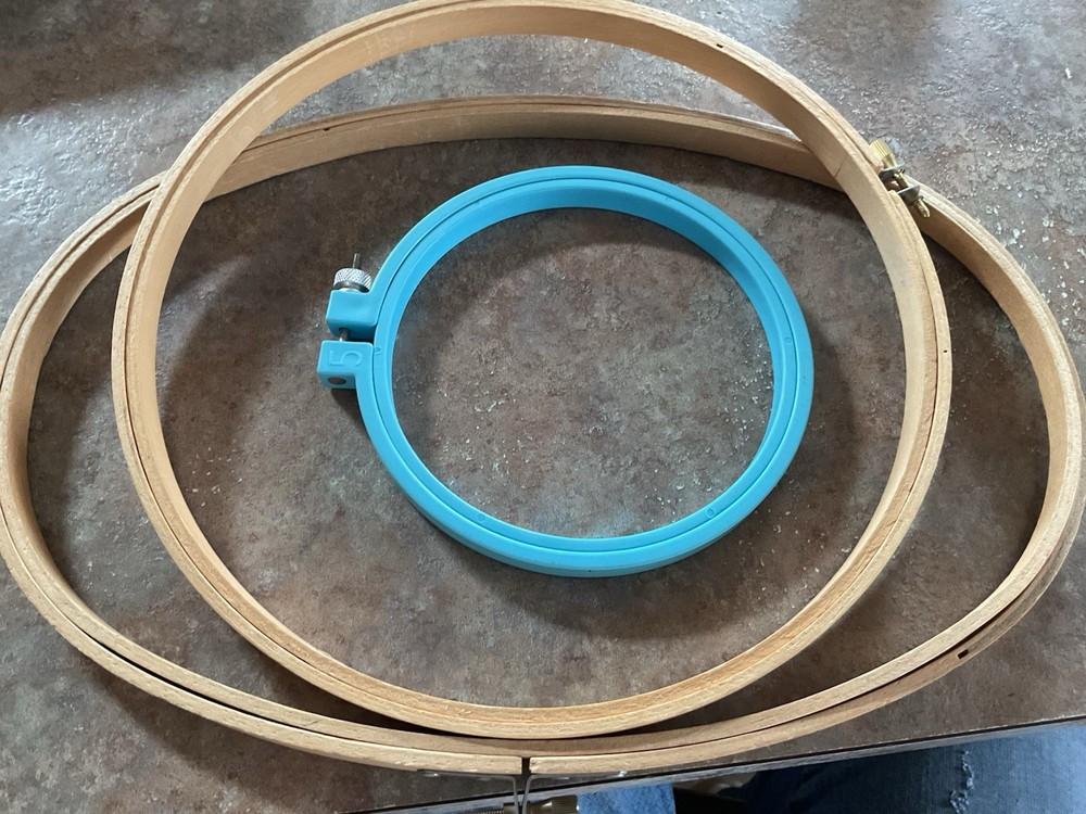 Embroidery Hoops Three Different Sizes Two Wood One Plastic