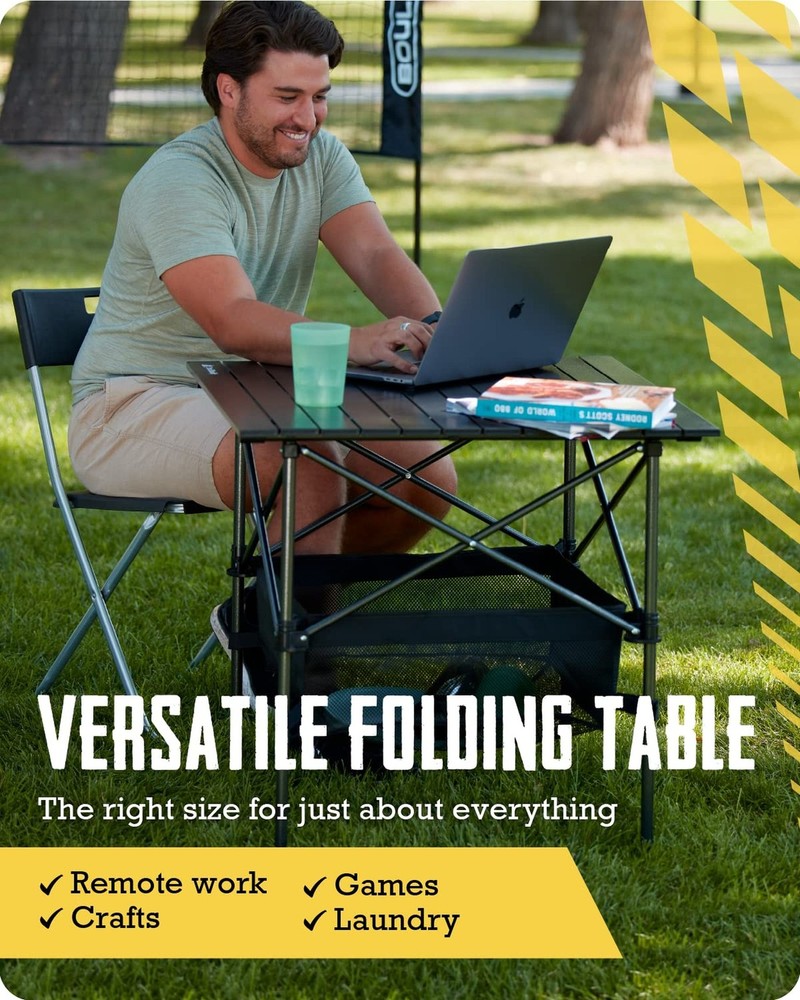 TrailBuddy Folding Camping Table - Aluminum Foldable Table for Tailgating or ...