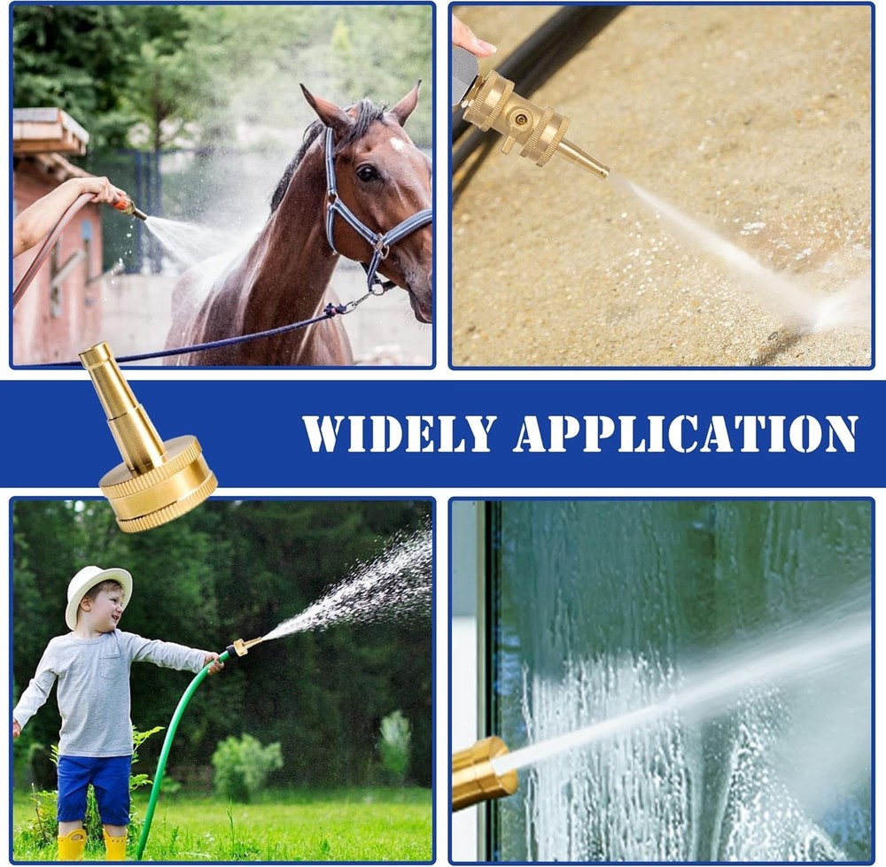 Versatile 2-Pack Jet Nozzles for Cleaning & Watering - Solid Brass Construction