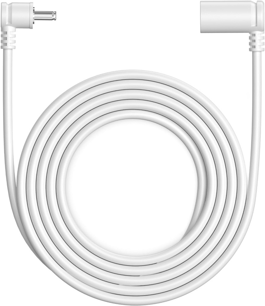10 ft. Barrel Plug Extension Cable - Compatible with Ring Solar Panel White