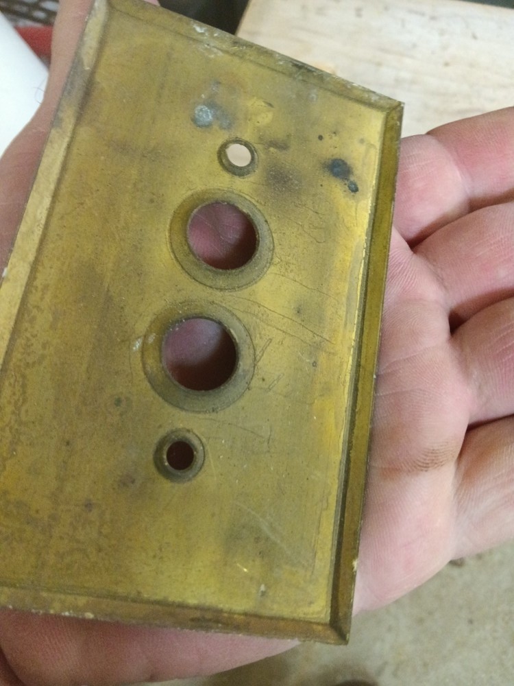 Antique/Vintage Push Button Solid Brass Light Switch Plate