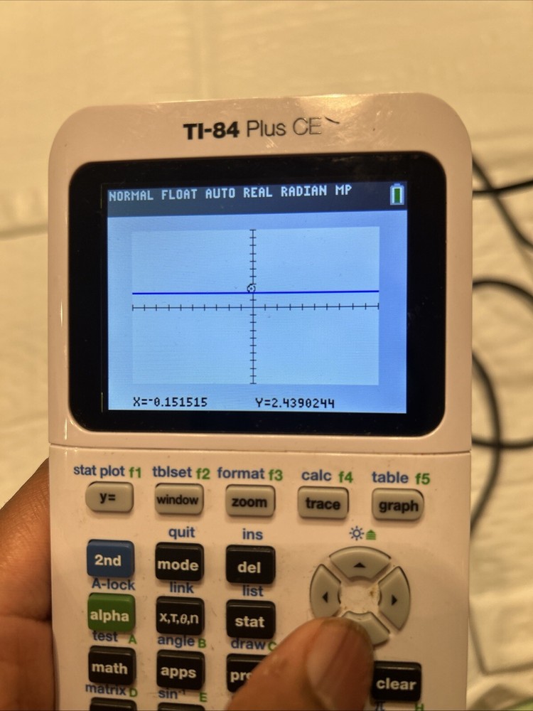 Texas Instruments TI-84 Plus CE White Graphing Calculator Tested W Case Cable