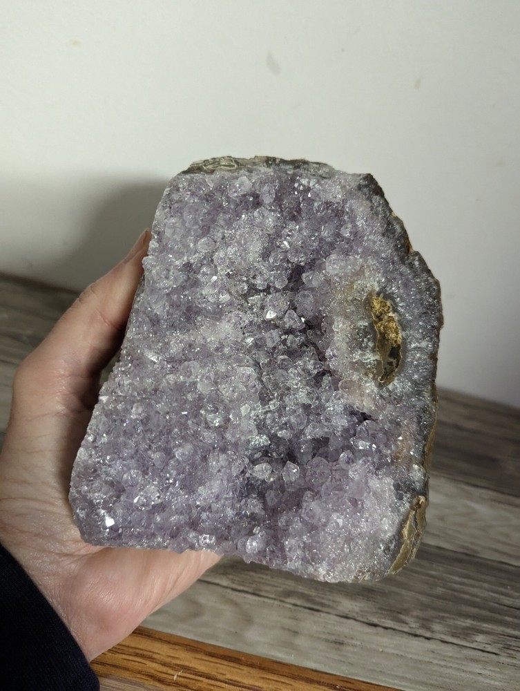 2 Amethyst standing cut base crystals geodes. 5 pounds lbs