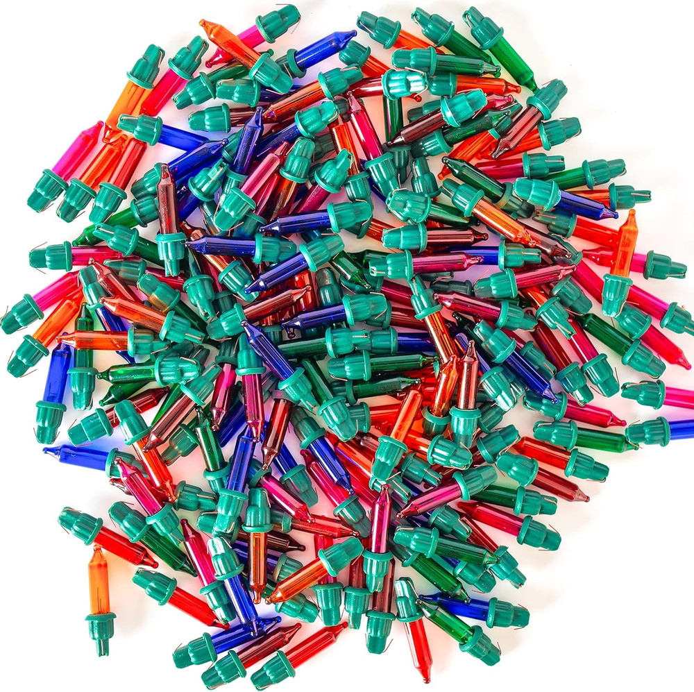 120 Pcs Replacement Christmas Mini Light Bulbs, Multi-Colored Incandescent Strin