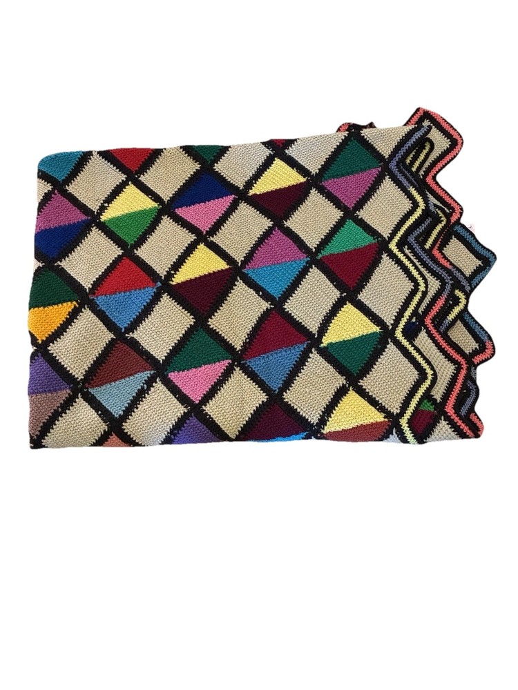 Crazy Quilt Crochet Multicolored 69 x 51 Inches